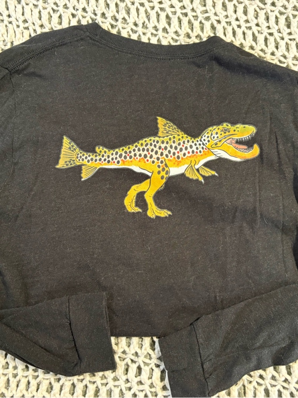 Remedy Provisions Long Sleeve Tshirt- Featuring Troutasaurus Rex LNWOT